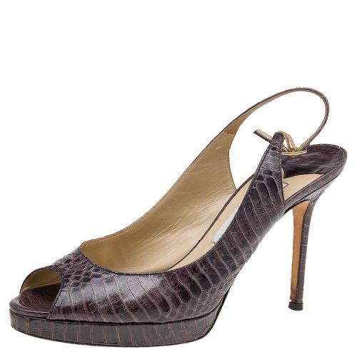 Watersnake PeepToe Sandals Size 38 - Jimmy Choo - Modalova