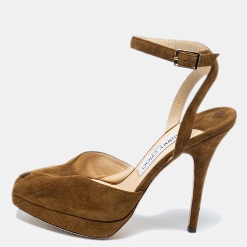 Suede Linda Platform Ankle Strap Sandals Size 38 - Jimmy Choo - Modalova