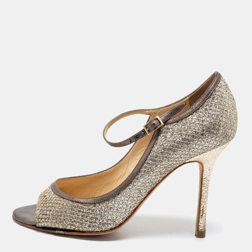 Silver/Gold Glitter And Leather Mary Jane Pumps Size 37.5 - Jimmy Choo - Modalova