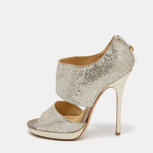 Silver Glitter Private Platform Sandals Size 37 - Jimmy Choo - Modalova