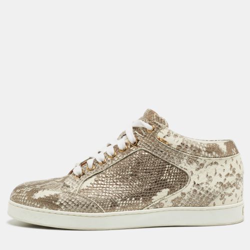 Metallic Python Embossed Leather Low Top Sneakers Size 36 - Jimmy Choo - Modalova