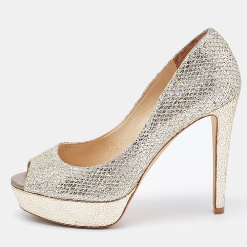 Silver/Gold Glitter Luna Peep Toe Pumps Size 36 - Jimmy Choo - Modalova