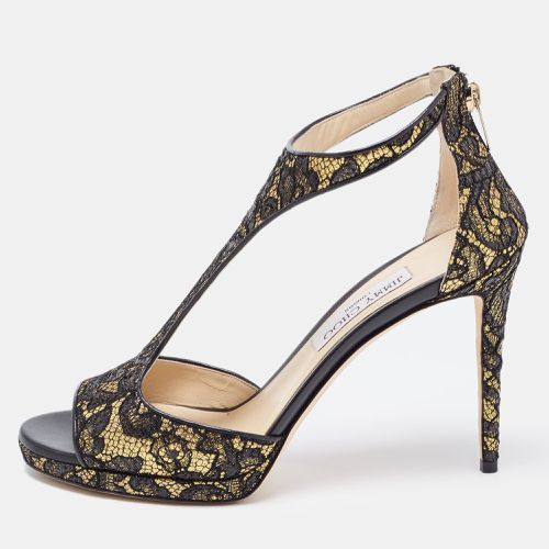 Gold Lace and Leather Lana Sandals Size 41 - Jimmy Choo - Modalova