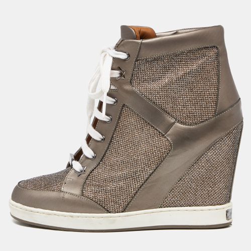 Leather and Lurex Fabric Tokyo Wedge Sneakers Size 37 - Jimmy Choo - Modalova