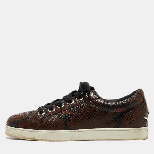 Python Embossed Leather Lace Up Sneakers Size 36.5 - Jimmy Choo - Modalova