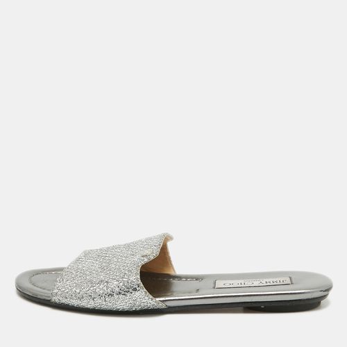 Glitter and Leather Nanda Flat Slides Size 37 - Jimmy Choo - Modalova