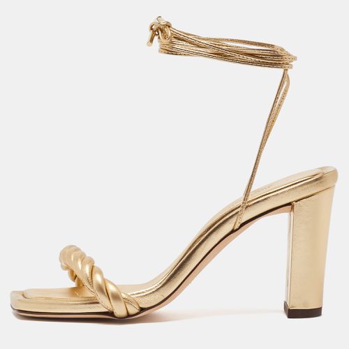 Gold Leather Diosa Twisted Slide Sandals Size 37 - Jimmy Choo - Modalova