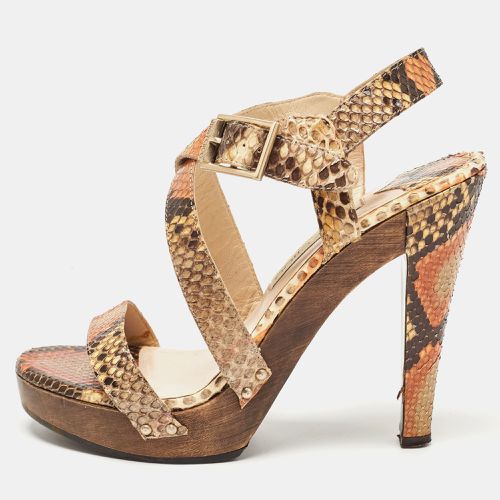 Python Leather Ankle Strap Sandals Size 37 - Jimmy Choo - Modalova