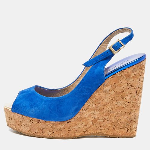 Suede Cork Wedge Ankle Strap Sandals Size 40 - Jimmy Choo - Modalova