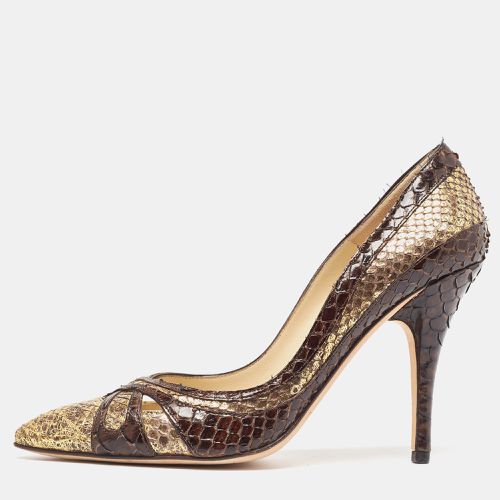 Gold Python Pointed Toe Pumps Size 37 - Jimmy Choo - Modalova