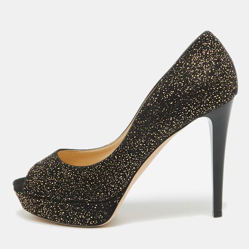 Gold Suede Platform Open Toe Pumps Size 41 - Jimmy Choo - Modalova