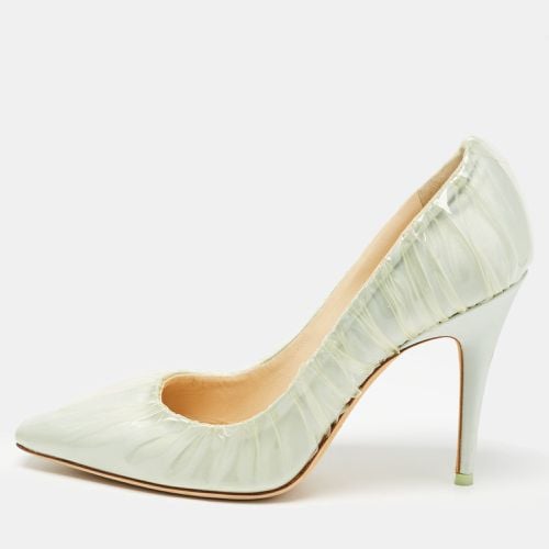 X Off-White Light Satin and Pleated PVC Anne Pumps Size 39 - Jimmy Choo - Modalova