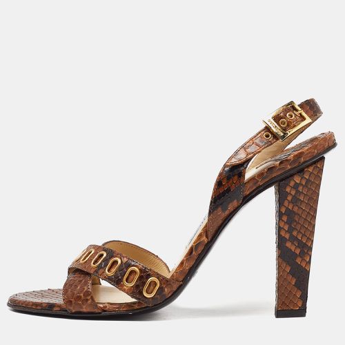 Python Leather Criss Cross Slingback Sandals Size 38 - Jimmy Choo - Modalova