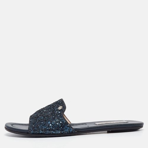 Navy Glitter Nanda Flat Slides Size 37 - Jimmy Choo - Modalova