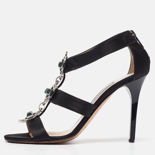 Satin Jeweled Strappy Sandals Size 39 - Jimmy Choo - Modalova