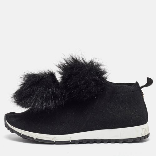 Knit Fabric and Fur Pom Pom Norway Slip On Sneakers Size 40 - Jimmy Choo - Modalova