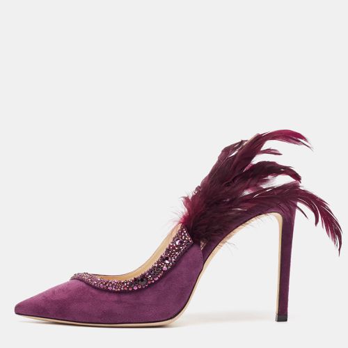 Suede and Feather Tacey Slingback Pumps Size 40 - Jimmy Choo - Modalova