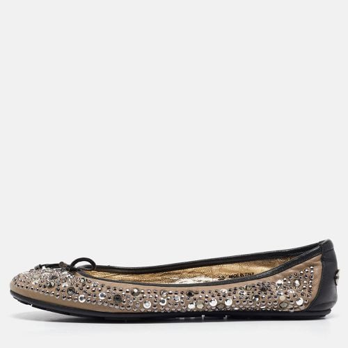 Grey Crystal Embellished Leather Weber Ballet Flats Size 38 - Jimmy Choo - Modalova