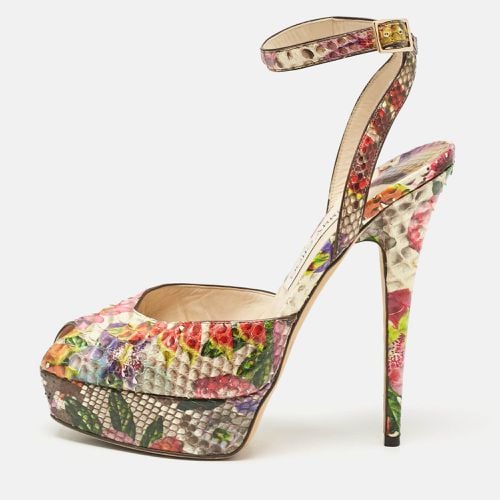 Floral Python Lola Platform Sandals Size 39.5 - Jimmy Choo - Modalova