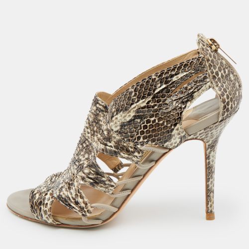 Brown Python Leather Open Toe Sandals Size 40.5 - Jimmy Choo - Modalova