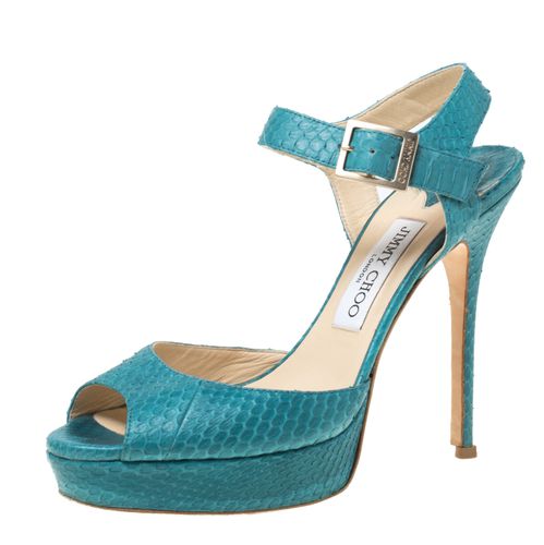 Python Peep Toe Platform Sandals Size 38.5 - Jimmy Choo - Modalova