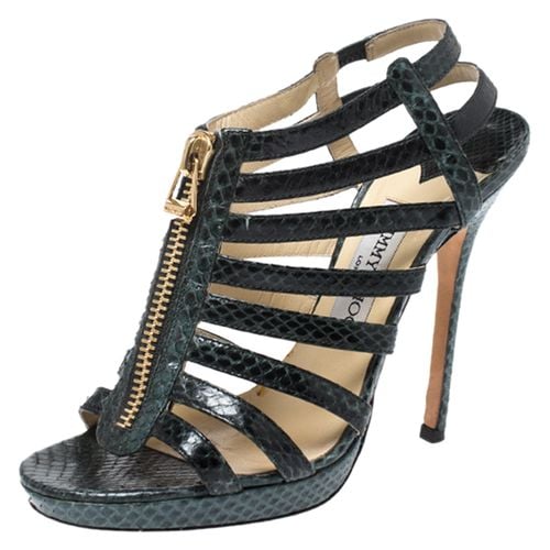 Black Python Glenys Gladiator Platform Sandals Size 37.5 - Jimmy Choo - Modalova