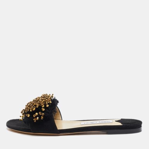 Suede Embellished Waida Flat Slides Size 37.5 - Jimmy Choo - Modalova