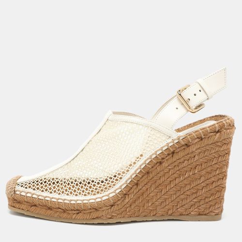 Off Mesh and Leather Dakori Wedge Espadrille Sandals Size 39 - Jimmy Choo - Modalova