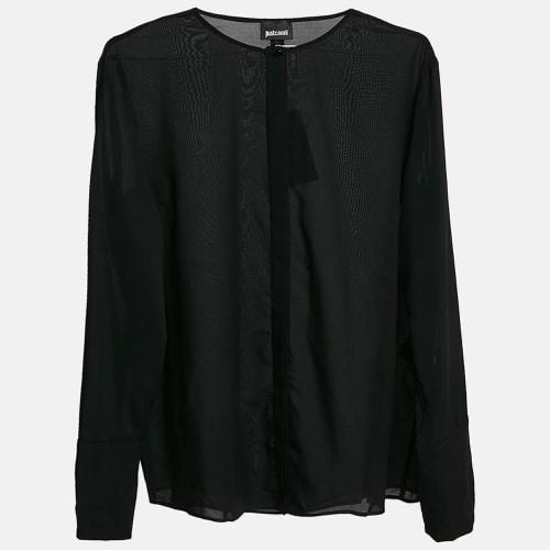 Chiffon Sheer Button Front Shirt L - Just Cavalli - Modalova