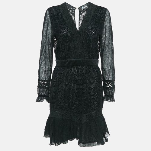 Flock Lace Long Sleeve Short Dress M - Just Cavalli - Modalova