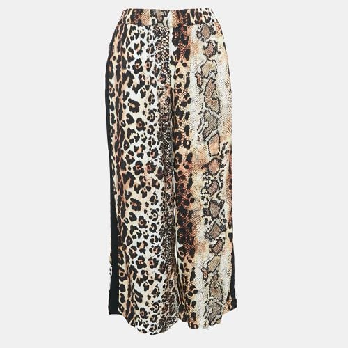 Snake Print Crepe Wide-Leg Palazzo Pants M - Just Cavalli - Modalova