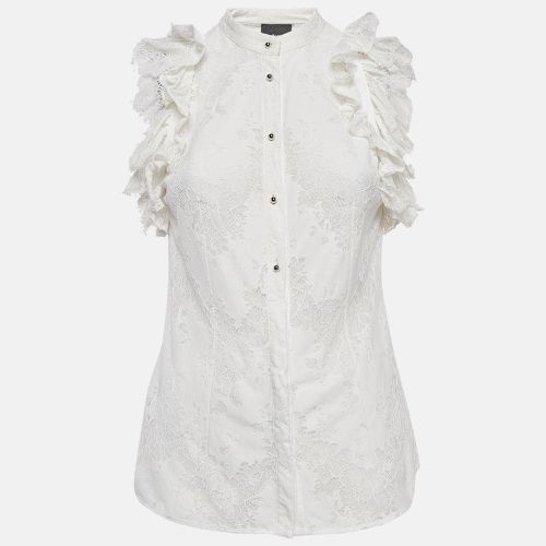 Lace Ruffled Sleeveless Shirt M - Just Cavalli - Modalova