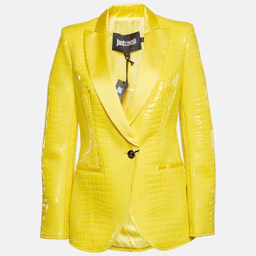 Snake Pattern Faux Leather Blazer M - Just Cavalli - Modalova