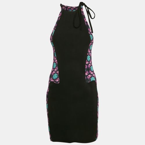 Black/ Printed Jersey Halter Neck Midi Dress S - Just Cavalli - Modalova