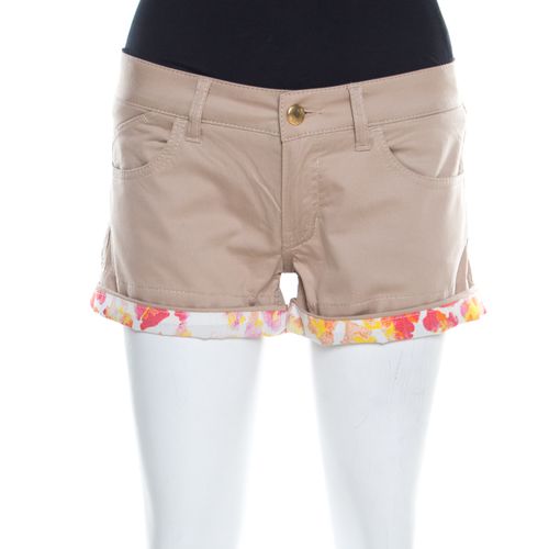 Stretch Cotton Contrast Cuff Detail Mini Shorts S - Just Cavalli - Modalova