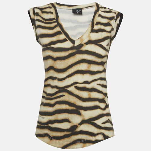 Animal Print Knit V-Neck Sleeveless Top S - Just Cavalli - Modalova