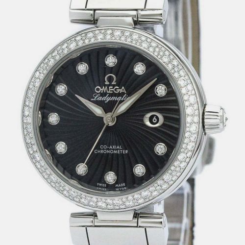 Diamond Stainless Steel De Ville Ladymatic 425.38.34.20.51.001 Automatic Women's Wristwatch 34 mm - Omega - Modalova