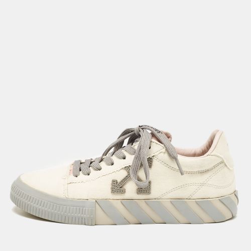 Off White /Grey Canvas Vulcanized Low Top Sneakers Size 40 - Off-White - Modalova