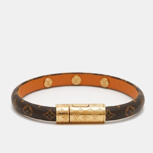 Keep It Canvas Leather Monogram Gold Tone Bracelet - Louis Vuitton - Modalova