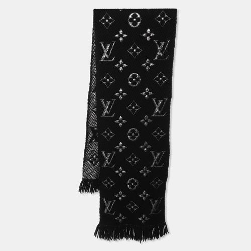 Silver Wool Silk Logomania Shine Scarf - Louis Vuitton - Modalova