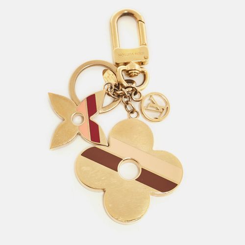 Enamel Striped Flower Gold Tone Bag Charm - Louis Vuitton - Modalova