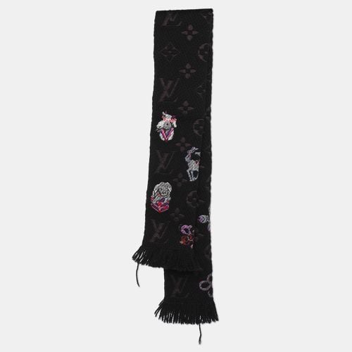 Black Wool Silk Echarpe Mania Superstation Scarf - Louis Vuitton - Modalova