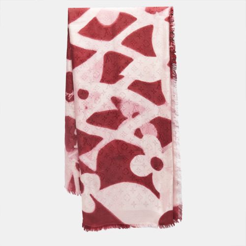 Two-Tone Rose Monogram Wool and Silk Scarf - Louis Vuitton - Modalova