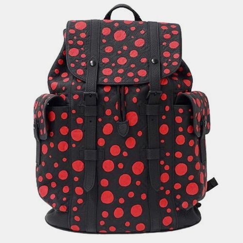 Red Yayoi Kusama Painted Dots Taurillon Leather MM Christopher Backpack - Louis Vuitton - Modalova