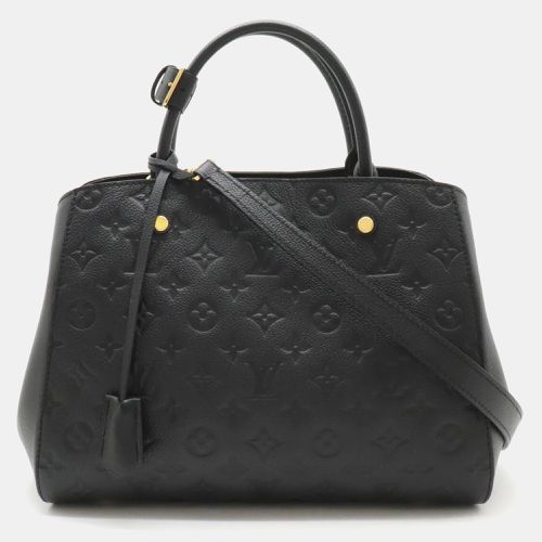 Noir Monogram Empreinte Leather MM Montaigne Satchel Bag - Louis Vuitton - Modalova