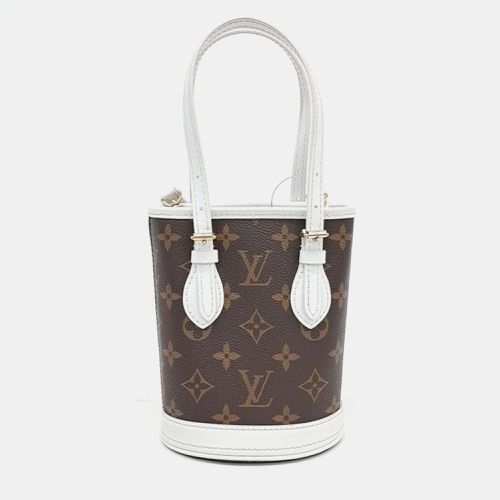 White Monogram Canvas Nano Bucket Bag - Louis Vuitton - Modalova