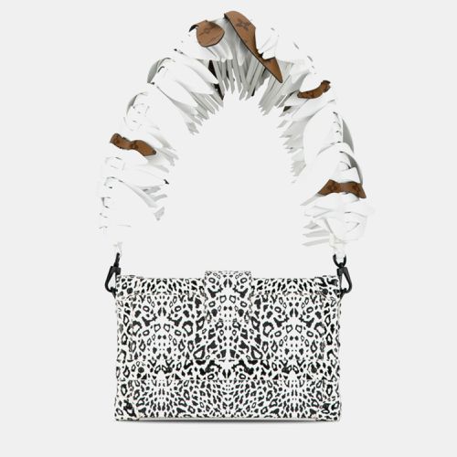 White Leather and Feather Petite Malle Shoulder Bag - Louis Vuitton - Modalova