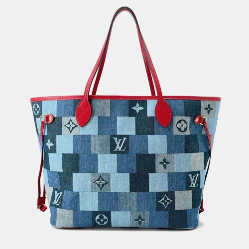 Patchwork Monogram Denim Neverfull MM Tote Bag - Louis Vuitton - Modalova