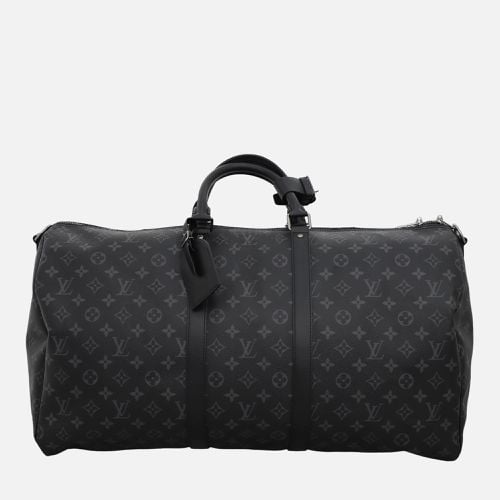 Monogram Eclipse Keepall Bandouliere 55 Bag - Louis Vuitton - Modalova