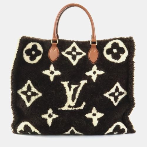 Brown X Monogram Teddy On The Go Gm Shearling Handbag - Louis Vuitton - Modalova